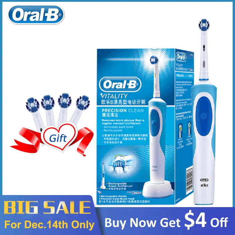 Oral B Electric Toothbrush 2D Clean Rotating Toothbrush Rechargeable Toothbrush Teeth Dual Clean Brush Heads