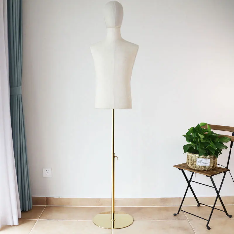 

Male Model Props Half-length Clothes Hanger Showcase Suit Show Half-length Taping Head Model Full Body Suit Mannequin Metal Bott