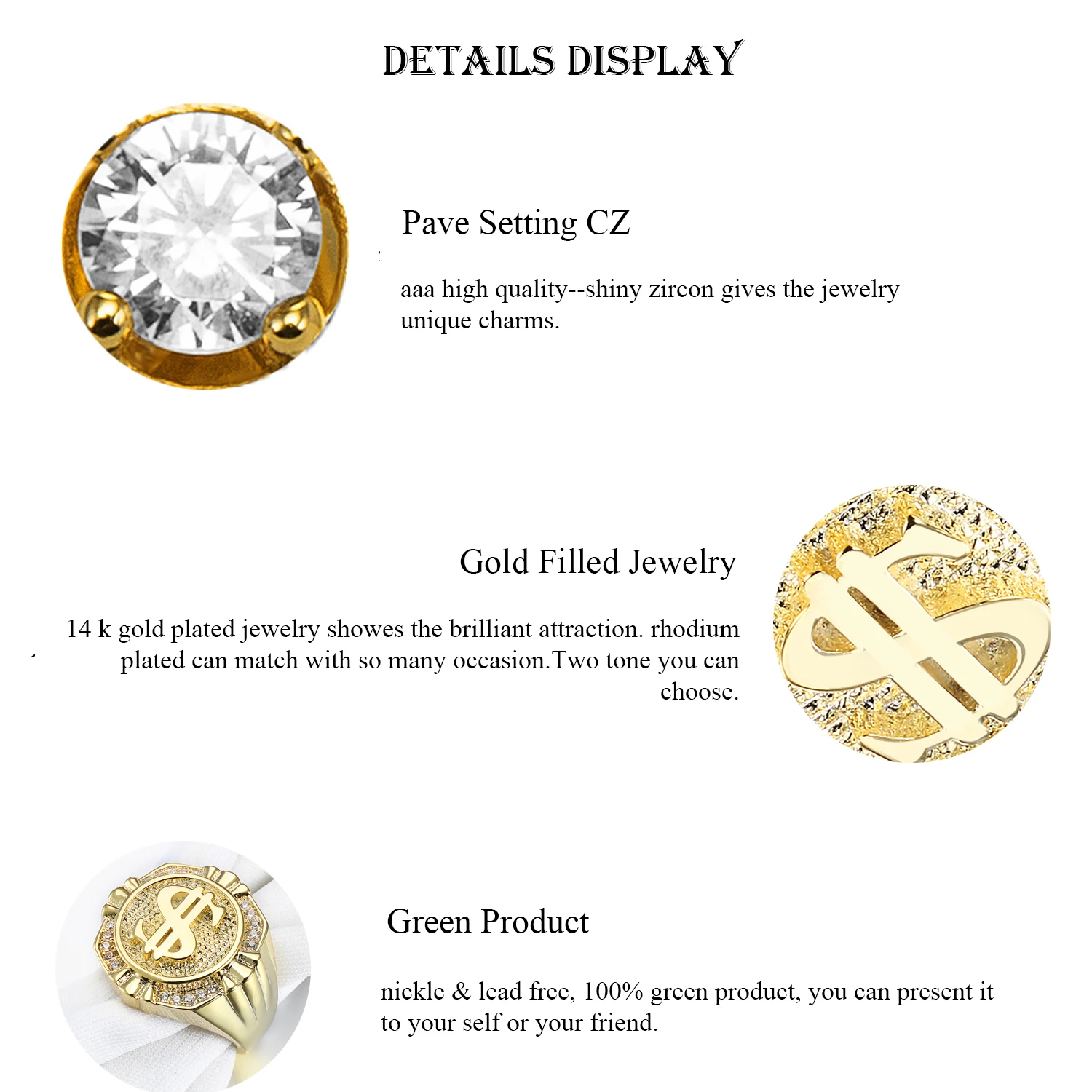 Vanaxinドルマーク男性のためのヒップホップジュエリー男性お金 米国パンクパーティーギフト新着ゴールドカラー卸売リングボックス Rings Aliexpress