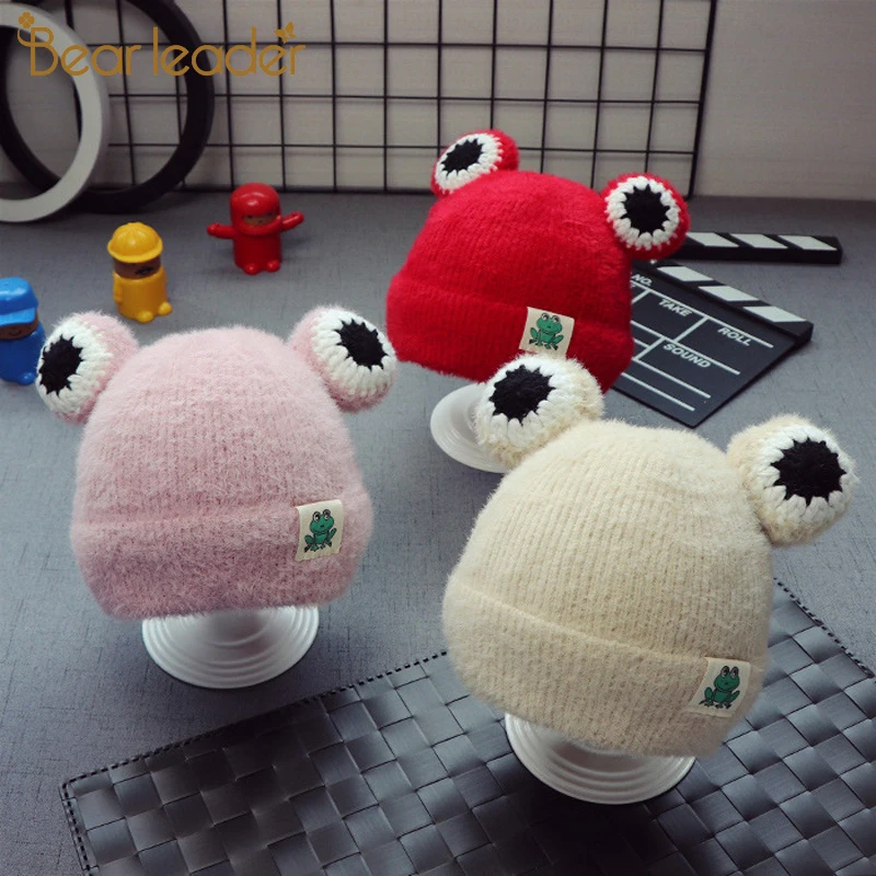 Bear Leader/милые детские шапки с рисунком лягушки Вязаные для мальчиков и девочек