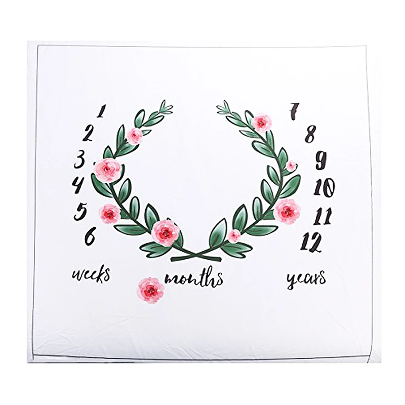 

Newborn Photography Packing, Baby Props Printed Cotton Monthly Milestone Wrapped Blanket # 6