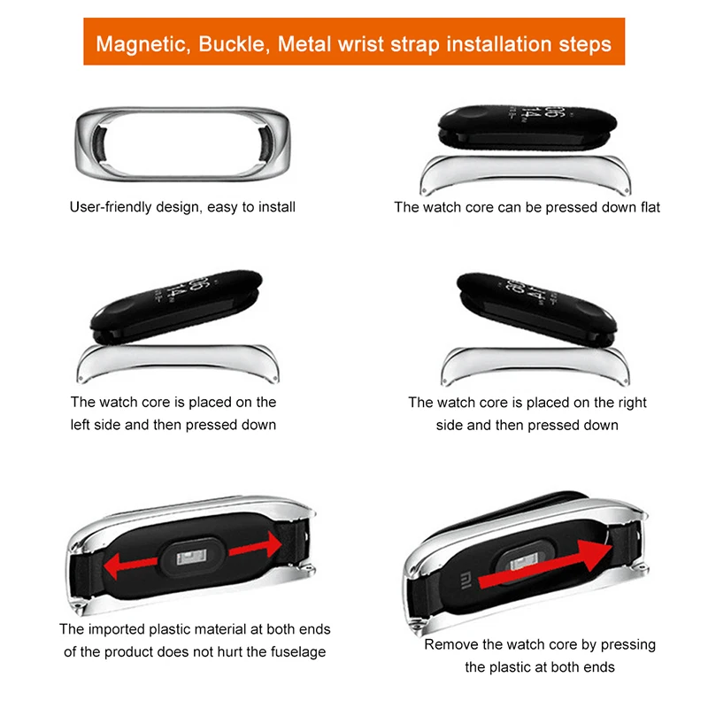 Ремешок MI Band 4/3 с металлической пряжкой магнит натуральная кожа цветной экран 6