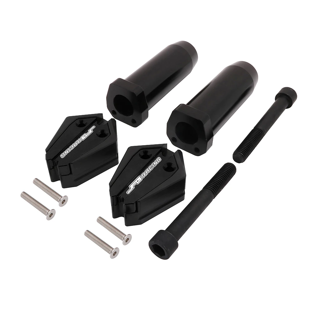 CNC алюминиевый Краш коврик рамка ползунок защита для Yamaha fzfz07 MT07 2013 Спорт уличный велосипед - Цвет: Черный