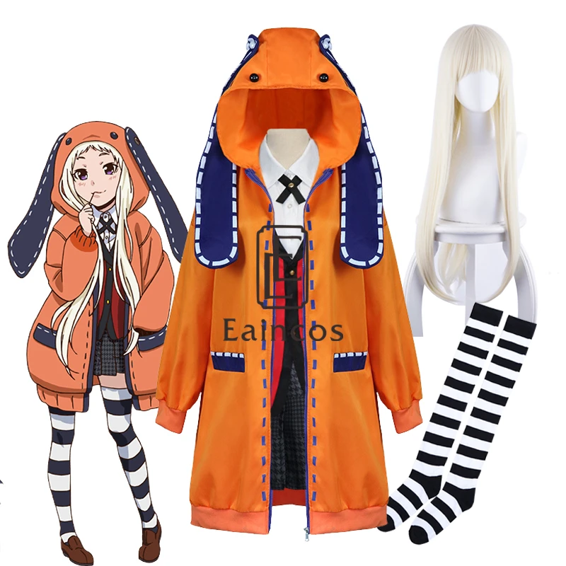 Аниме Kakegurui Yomoduki Руна куртка с капюшоном Yumeko Jabami Косплэй костюм японского аниме