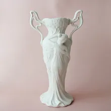 Скандинавский крем элегантный богиня цветочный горшок креативная гостиная трехмерная Резьба цветы ваза домашний Декор Аксессуары M4034