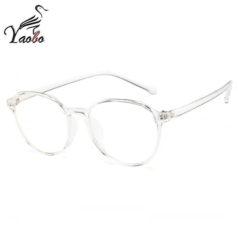TRANSPARENT WHITE Retro Men Spectacle Frame Women's Glasses Transparent Vintage Square Clear Square Clear Lens Glasses Optical irregular Frame - Цвет оправы: TRANSPARENT WHITE