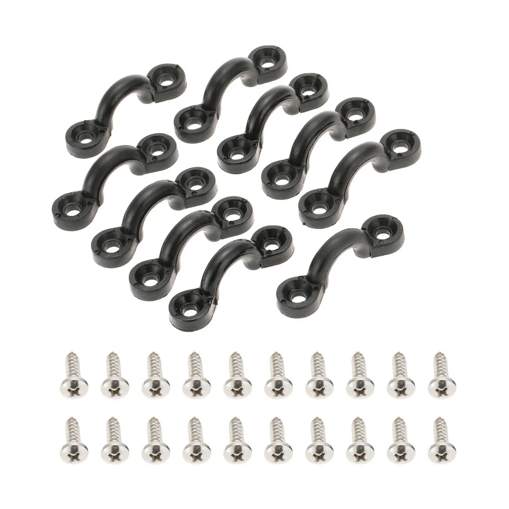 10pcs Nylon Bungee Deck Loops Tie Down Pad Eye with 20 Screws for Boat Kayak Deck Rigging Kit
