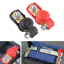 

2Pcs Battery Terminal Connector Car Vehicle Quick Connector Cable Clamp Clip +/- with 6Pcs Copper Wire Lugs Auto Accessories