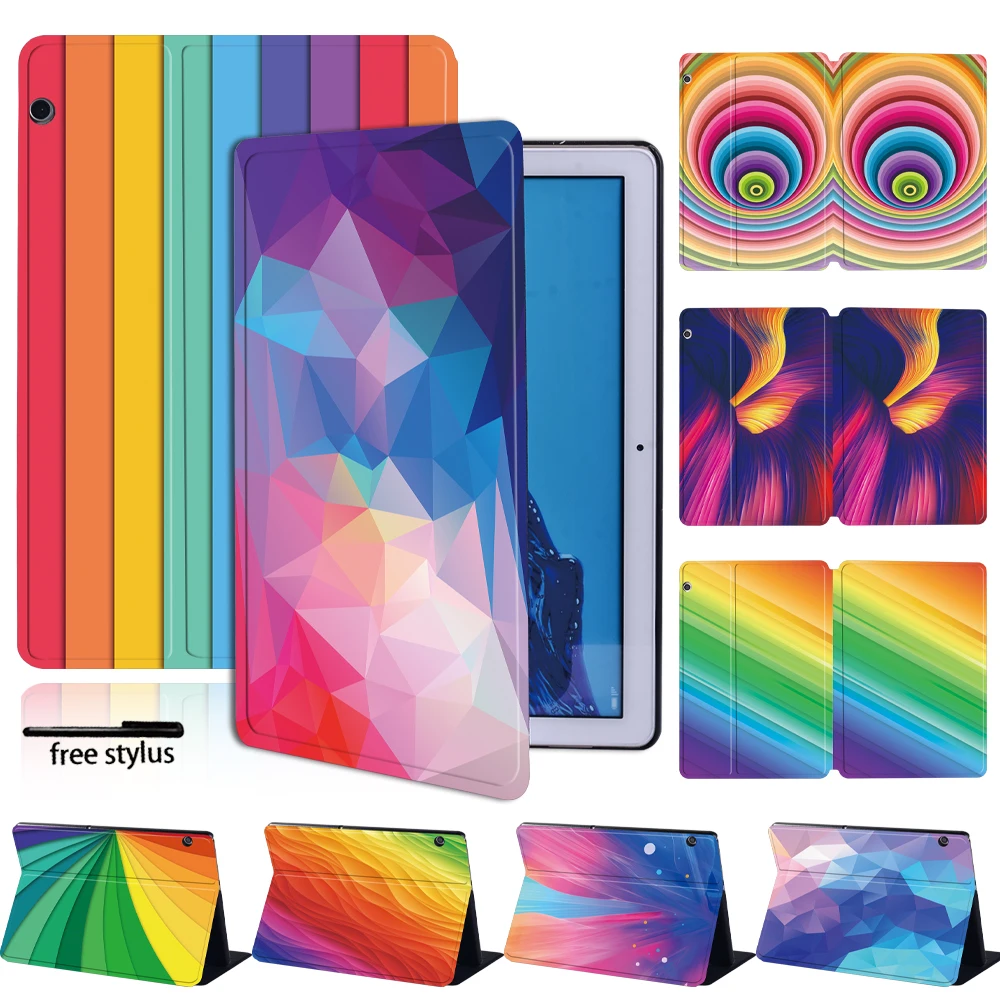 

Tablet Case For Huawei MediaPad T3 8.0/T3 10 9.6/T5 10 10.1 Anti-Fall Leather Protective Shell+Stylus