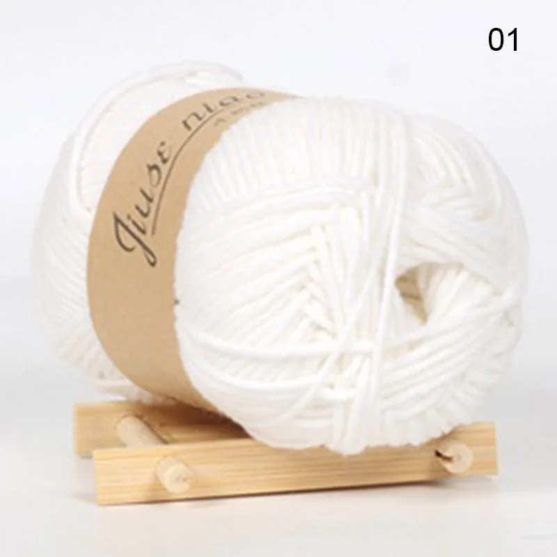 Армейский зеленый 1 Pcs Solid Color Yarn Skeins 41 Colors Soft Wool Crochet 50g Knitting Yarn Craft AIA99 - Цвет: Армейский зеленый
