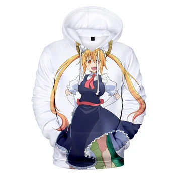 

New 3D Hoodies Anime Xiao Lin's Dragon Maid Hoodie Sweatshirt 2020 3D Cartoon Jackets Cute Fashion Long Sleeve Teenage Tops Full