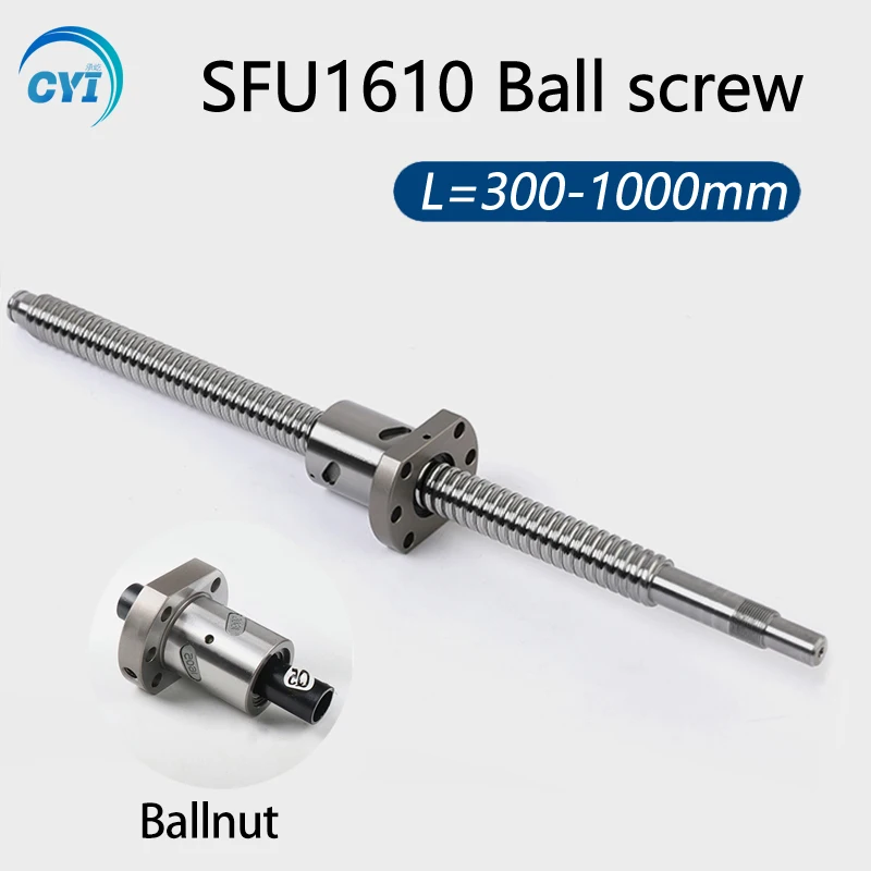 SFU1610 300 350 400 450 500 550 600 650 700 мм C7 точность шариковый винт с 1610 фланцевый гайка BK / BF10