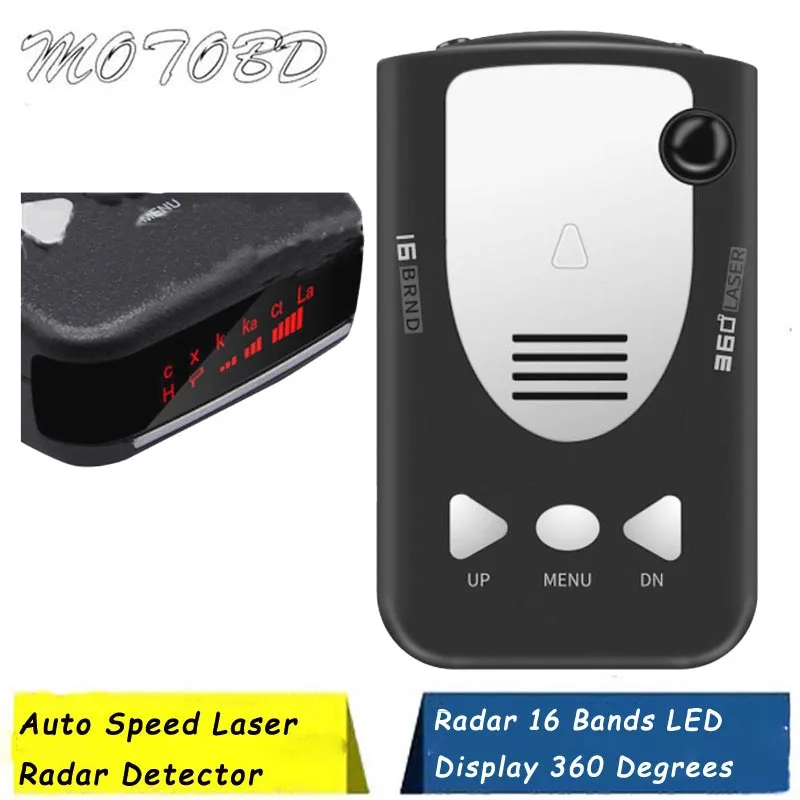 

ObdTool New Alert Alarm Warning Anti Radar Detector English/Russian Support X K Ka VG-2 band 360 Degrees 16 Band LED Display