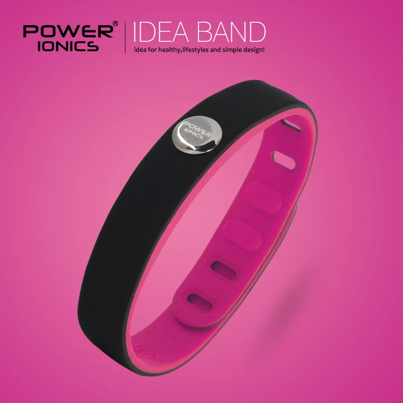 Black-Hotpink Power Ionics 3000 ионов спортивный водонепроницаемый браслет для улучшения сна - Окраска металла: Black-Hotpink