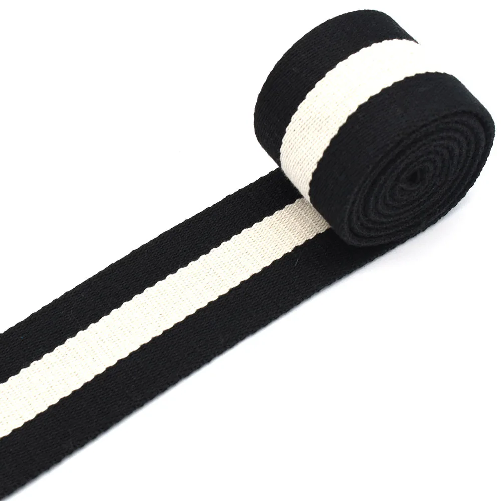 

2"Black Webbing Belt Bag Ribbon Handbag Webbings Striped Webbing Dog Collar Webbing Leash Ribbon DIY Garment Textile Sewing