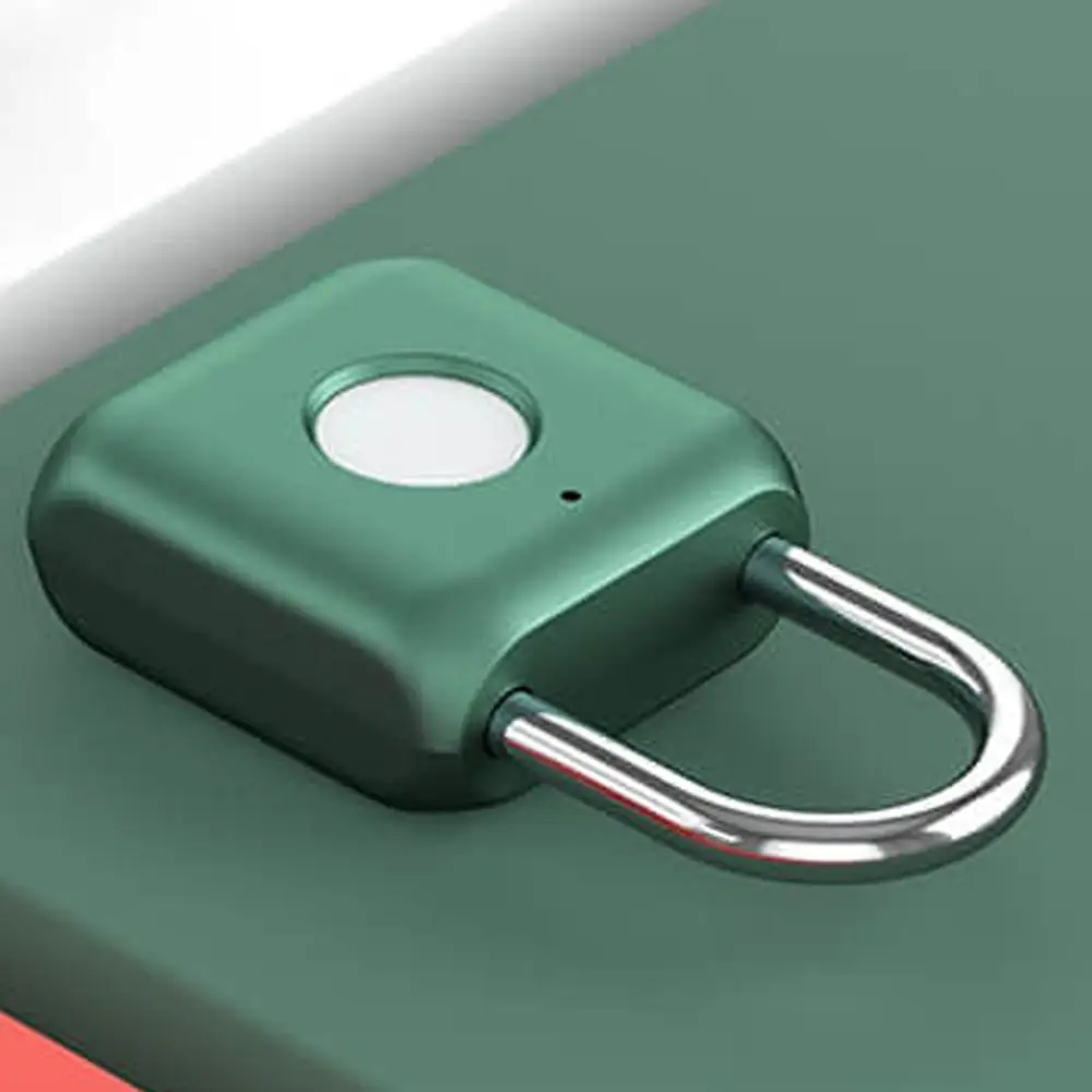 Xiaomi USB Перезаряжаемый умный без ключа Электронный замок с отпечатком пальца домашняя Противоугонная безопасность безопасности замок двери багаж чехол замок - Цвет: Green