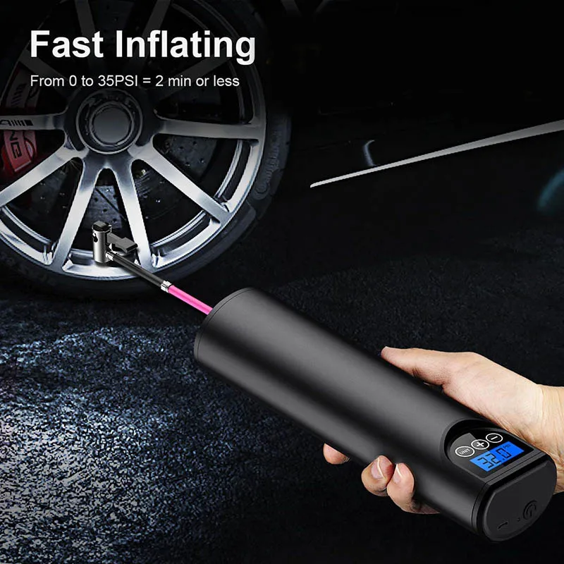

Portable Air Compressor Inflatable Pump with LCD Display USB Interface for Car Bicycles Tires Balls Swimming Rings FH99