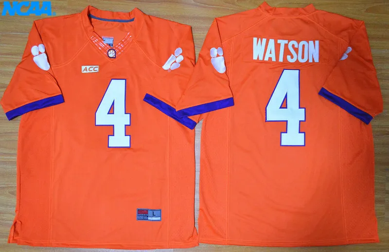 Новое поступление высокое качество NCAA Deshaun Watson#4 футболка колледжа Limited Майки S-XXXL