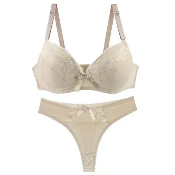 DaiNaFang New Sexy Push Up Bra Sets Padded Lace Middle Mold Cup Underwear For Women BCDE Plus Size Lingerie Female 4