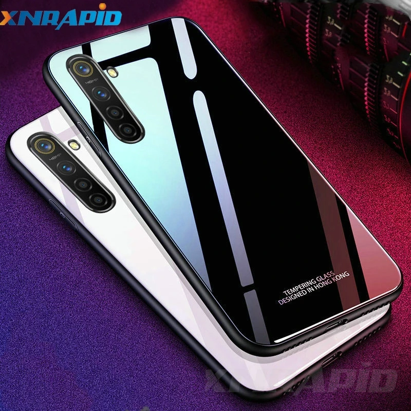 Для OPPO Realme 5 XT Q X2 5 Pro Reno 2 2Z 2F чехол с силиконовой рамкой жесткое стекло защитный чехол Coques