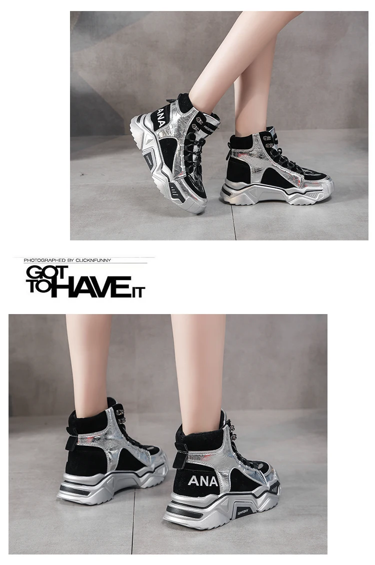TKN Woman Winter Platform Shoes Female Plus Warm Ankle Boots Women Designer Chunky Casual Sneakers Lace-up Winter Boots 2010