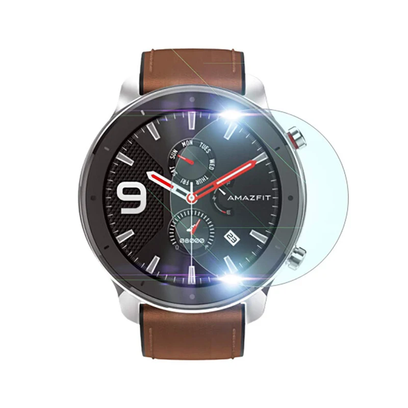 2 упаковки Закаленное стекло пленка для AMAZFIT GTR Смарт-часы 42 мм/47 мм Взрывозащищенная защита экрана против царапин HD экран - Цвет: Прозрачный