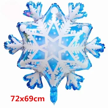 

50PCS Snowflake Christmas Foil Balloons White Blue Christmas Decorations For Home Christmas Tree Decorations Party Supplies