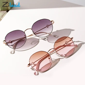

Zilead Heart-shaped Sunglasses Ultralight Soft Metal Frame Spectacles New Fashion Summer Colorful Sunshades Eyewear For Ladies