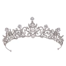 ACRDDK accesorios para el cabello de novia Vintage hechos a mano forma Floral corona perla de imitación Tiaras ornamentos de boda para el cabello SL