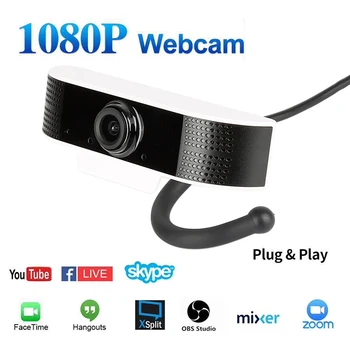 

HD 1080p Webcam Camera Mini Camera With Mic Desktop Laptop PC Vodeo Living-Recording Web Cam Adjustable Camera For Win10