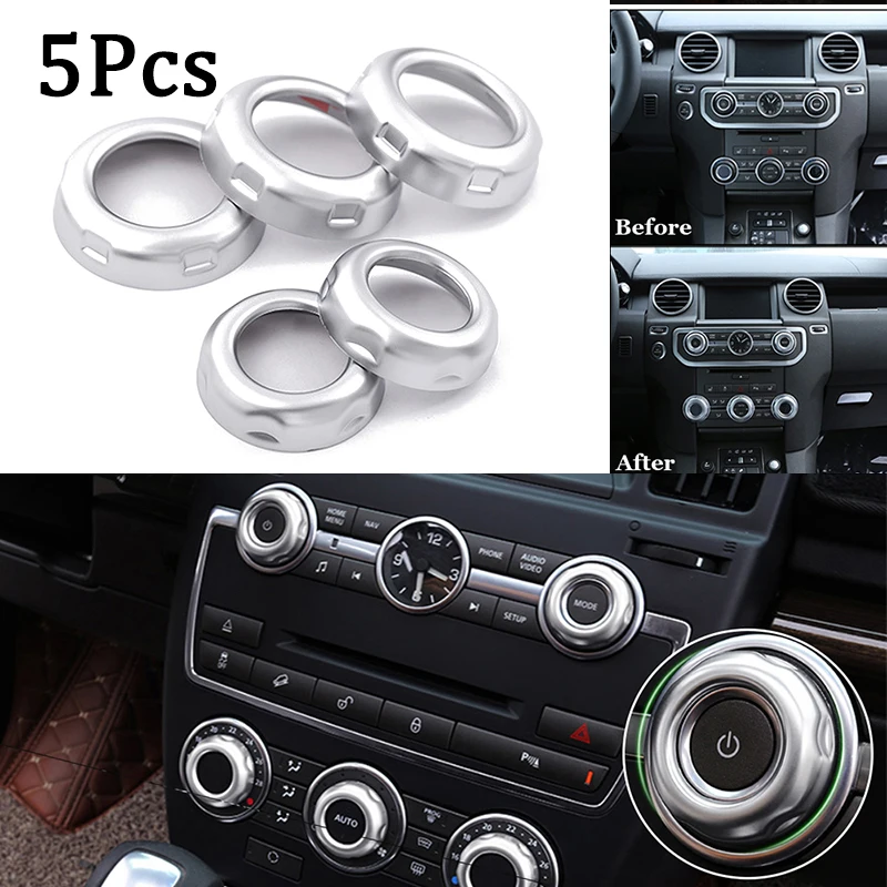 Для Land Rover Discovery 4 Кнопка кондиционирования воздуха накладка наклейка 5 шт. Переключатель приборной панели кольцо
