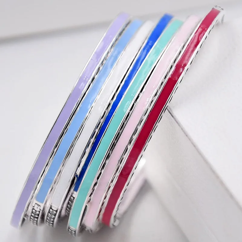 Разноцветный Сияющий браслет в виде сердечек с кубическим цирконием, подходит для бусины из стерлингового серебра 925, очаровательные ювелирные изделия в европейском стиле Diy