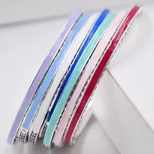 Разноцветный Сияющий браслет в виде сердечек с кубическим цирконием, подходит для бусины из стерлингового серебра 925, очаровательные ювелирные изделия в европейском стиле Diy