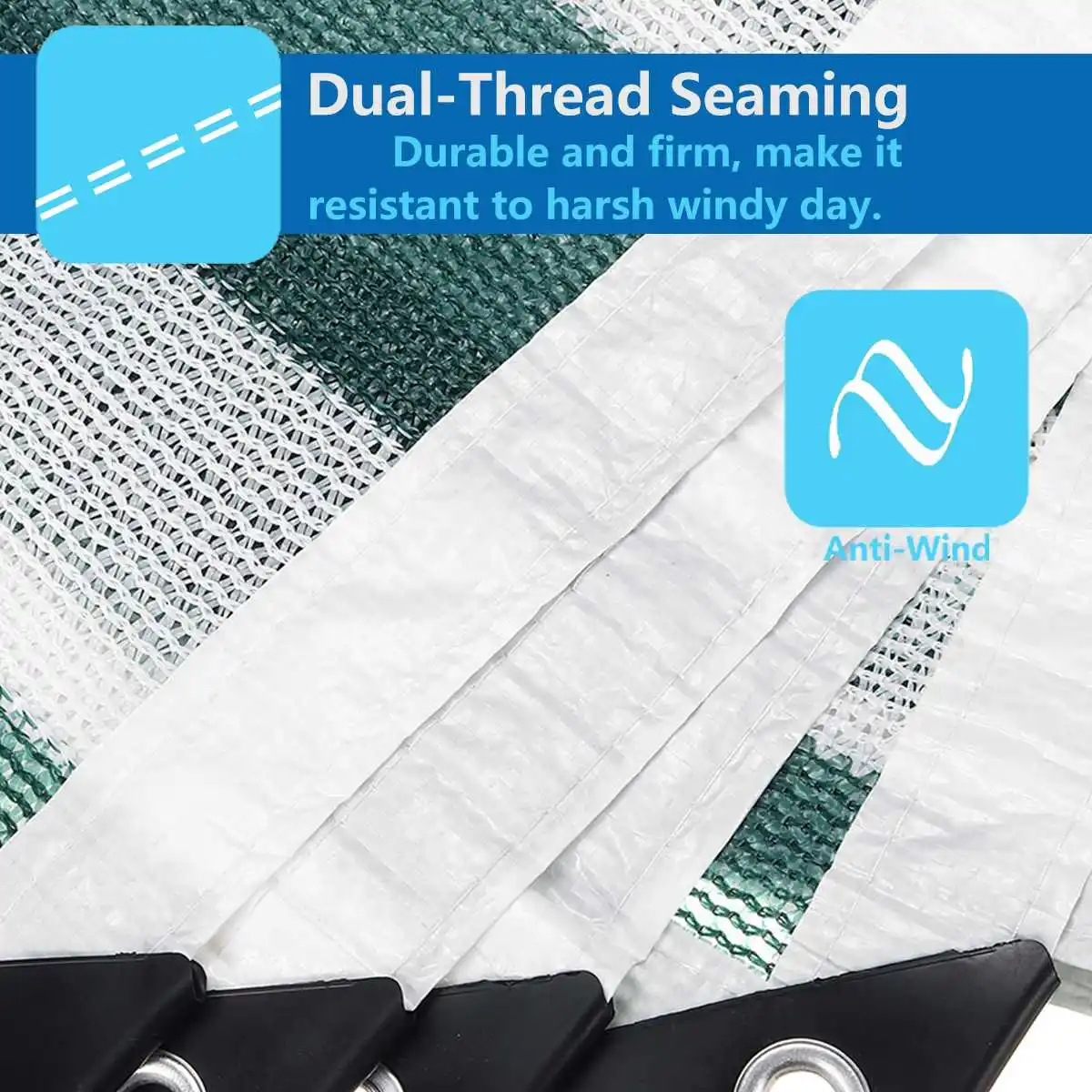 3x3.m 100GSM HDPE Square Sun Shade Sail Anti-UV Outdoor Patio Garden Tent Sunshade Net With 5m Rope