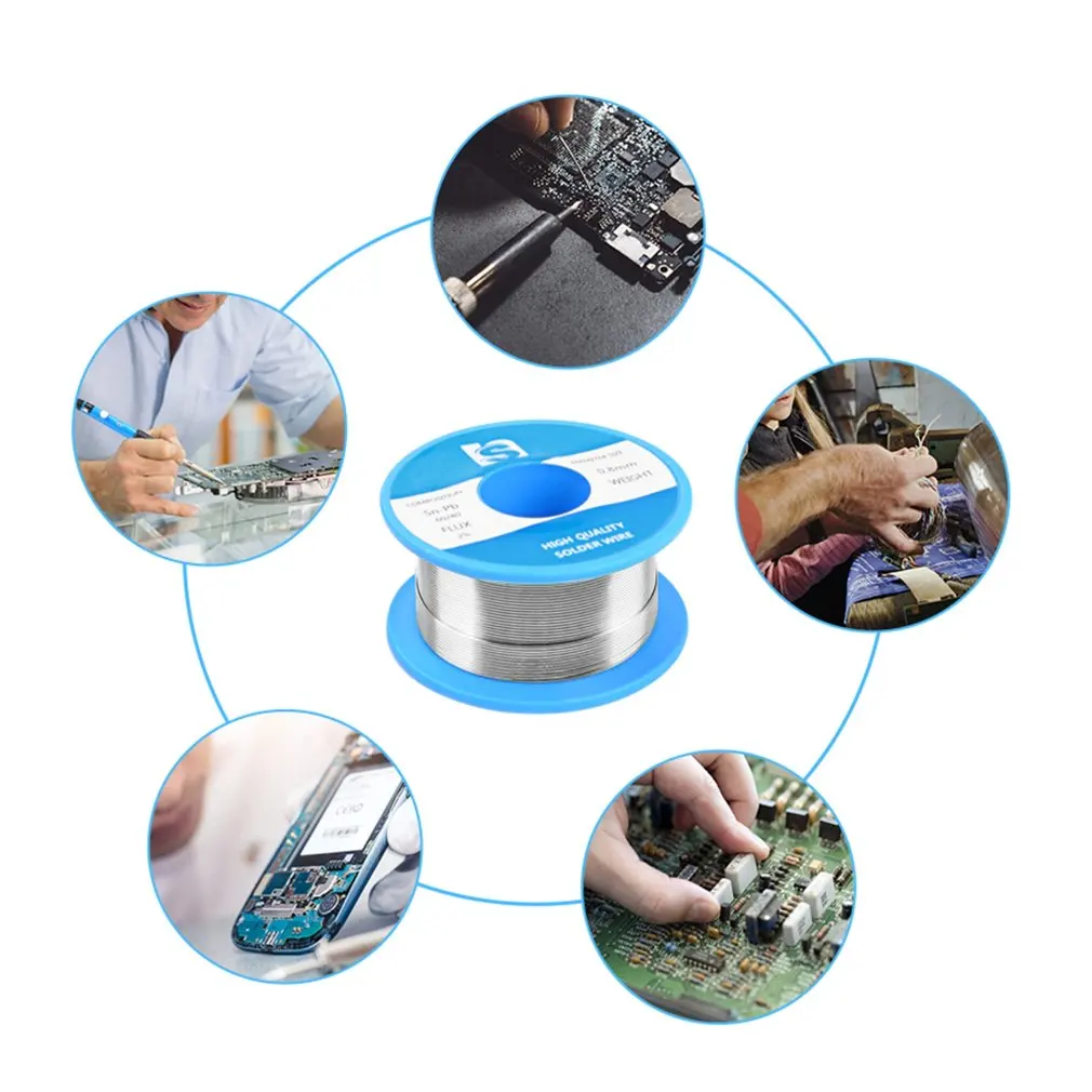 Solder Wire Tin 0.8mm CF-10 Sn-Pb 60/40 Flux 2% Lead Roll Clean Rosin Welding Core Soldering Wire Flux Reel Tube 50g
