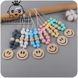 Kissteether 1pc Sensory Chew Necklace Smiley Chewy Kids Silicone Teether Toy Silicone Teether For Children With Autism Toy Gifts