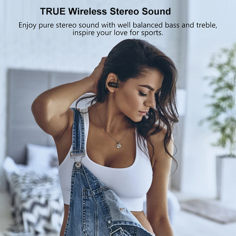 GOOJODOQ настоящие беспроводные наушники TWS Bluetooth наушники 5,0 с зарядным устройством спортивные наушники с крючком Bluetooth для iphone xiaomi