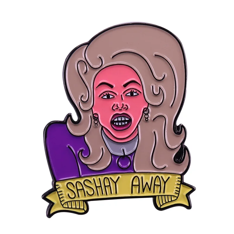 Жесткие эмалевые заколки Rupauls Drag Race Sashay Away, коллекционируемые Металлические Значки для лацканов в виде красивой девушки, рюкзака, воротника