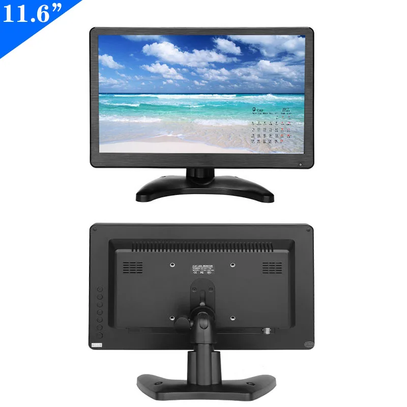 ZHIXIANDA 11.6 inch 16:9 monitor for industrial display with bnc usb hdmi vga av input