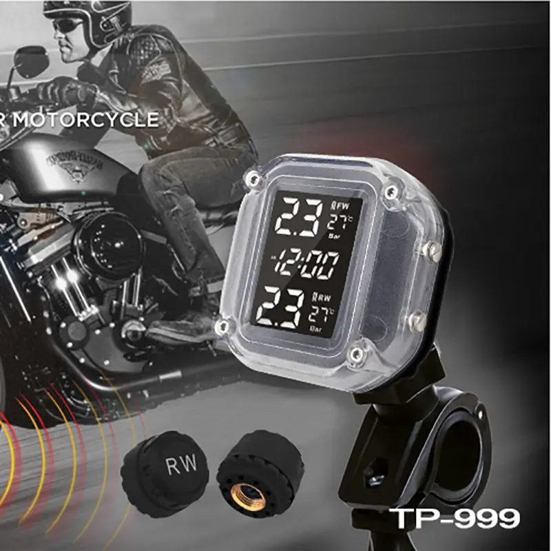 Balight водонепроницаемый цифровой ЖК-дисплей для мотоцикла TPMS система контроля давления в шинах Автоматическая охранная сигнализация