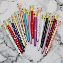  Big Head Crystal Metal Ballpoint Pen Business Creative Diamond Pen Advertising Gift Pen Creative Stationary School Supplies 