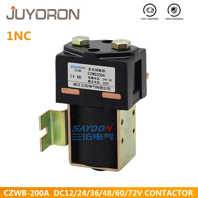 

CZWB200A NC Coli Voltage 12V 24V 36V 48V 60V 72V 200A DC Contactor for Motor Car Grab Wehichle Winch Forklift Truck Electric