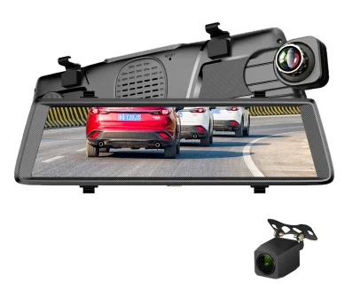 F900 1" двойной dash камера HD1080P сенсорный экран рекордер с 1:1 дисплей обнаружения зеркало видеорегистраторы