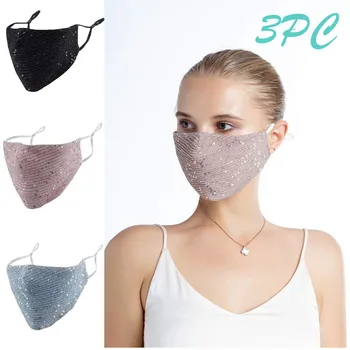 

Mascarilla 3pc Outdoor Men Women Black Masks Washable Reusable Printed Comfortable Breathable Mask Mouth Caps Washable