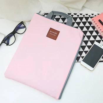 

A4 Nylon Document Bag Organizer File Pocket Portfolio With Handle Zipper Double Layer Folder School Office Portable Stationery