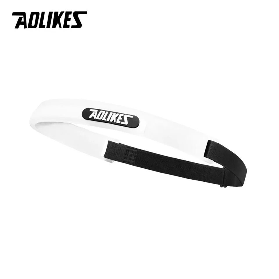 AOLIKES Elastic Head Sweatband Soft Silicone Running Yoga Cycling Sweat Band For Men Women Fitness Basketball Tennis Headband - Цвет: White