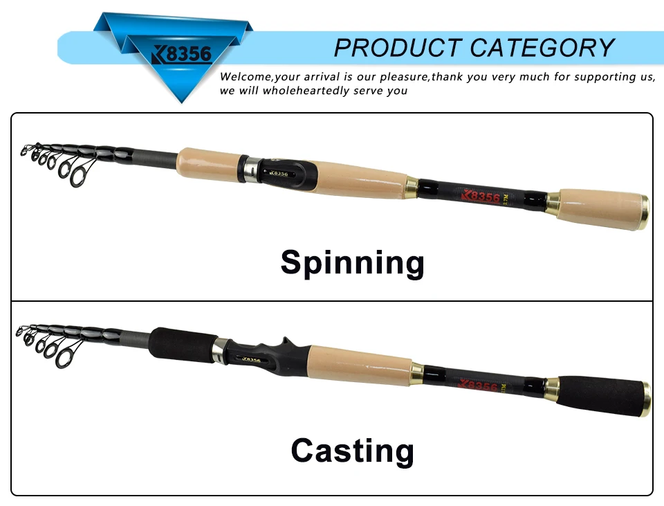 K8356 99% Carbon Travel Fishing Rod 1.8M 2.1M 2.4M 2.7M Portable Telescopic Spinning Fishing Hand Pole Carbon Fiber Casting Rod (10)