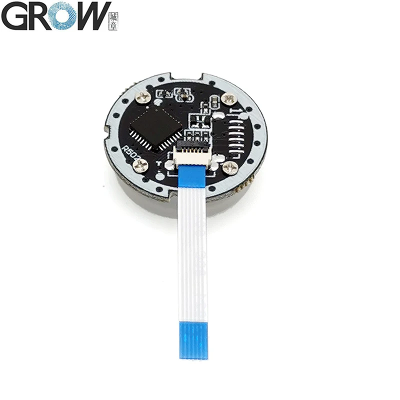 GROW R502-B Flat Cable Connneor 0.5mm 6pin Circular Ring LED Control DC3.3V Capacitive Fingerprint Module Sensor Scanner