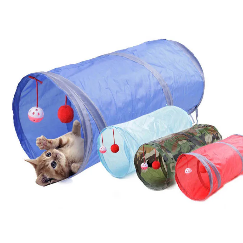 Складной туннель для домашних животных многоцветная игрушка кошек и котят