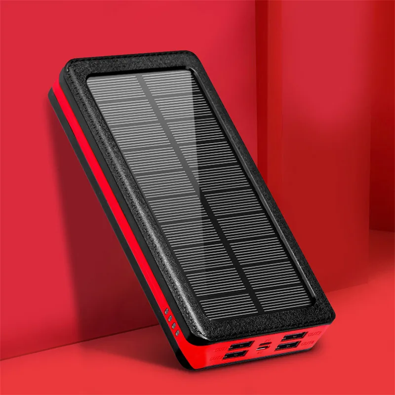 powerbank for phone 2021 80000mAh Solar Powerbank Phone Fast Charger Portable with LED Light 4 USB Ports External Battery for Xiaomi Iphone Samsung best portable phone charger Power Bank